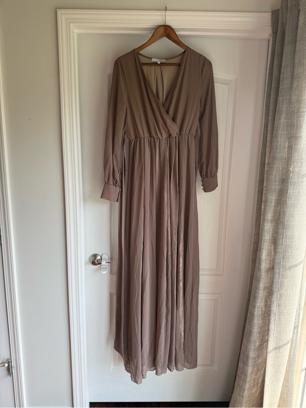 Baltic Born Lydia stone dress in a long sleeve maxi style